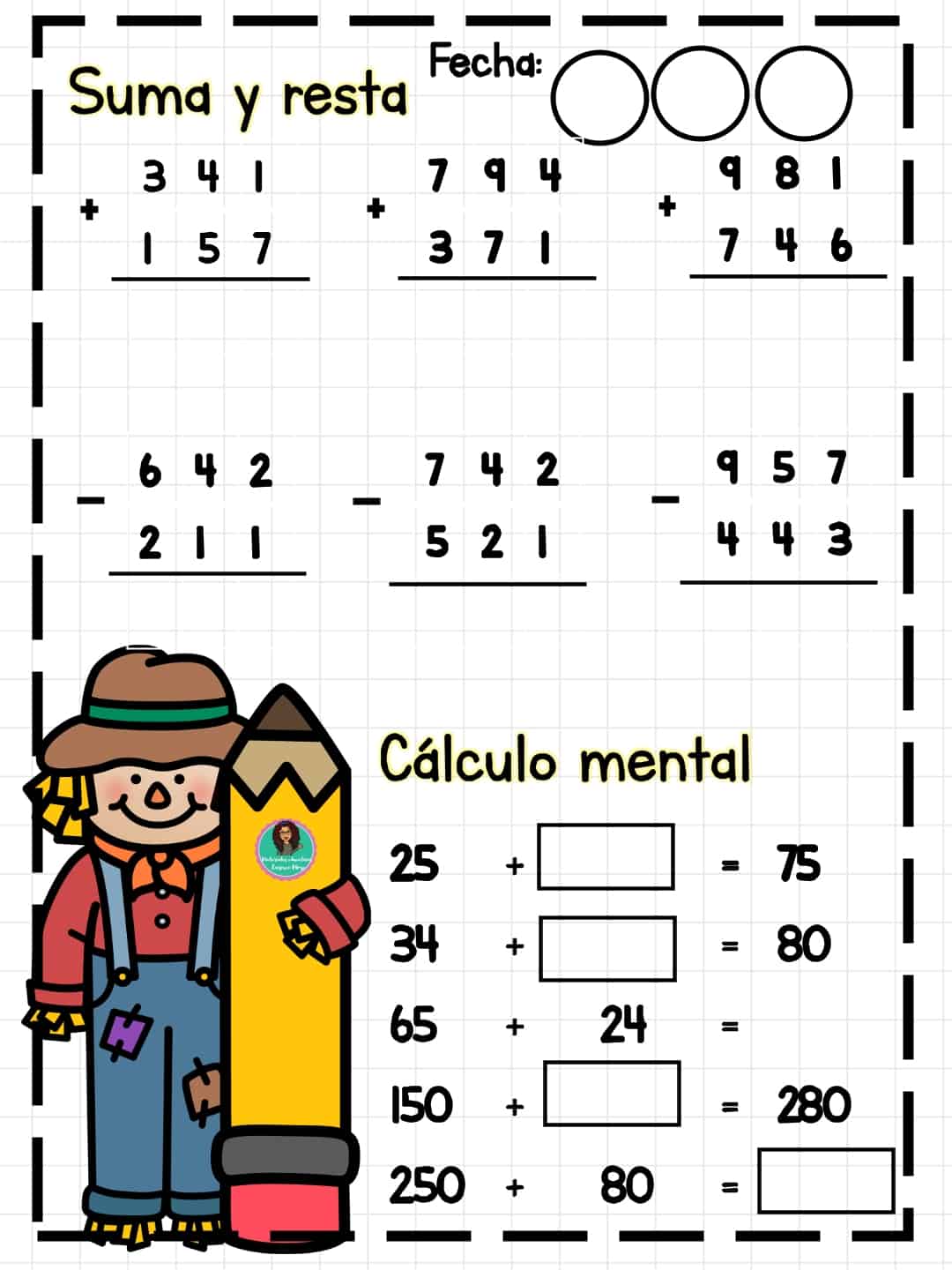 Ejercicios De Suma Y Restamultiplicaciones Y Problemas Matemáticos Material Educativo Y 2557