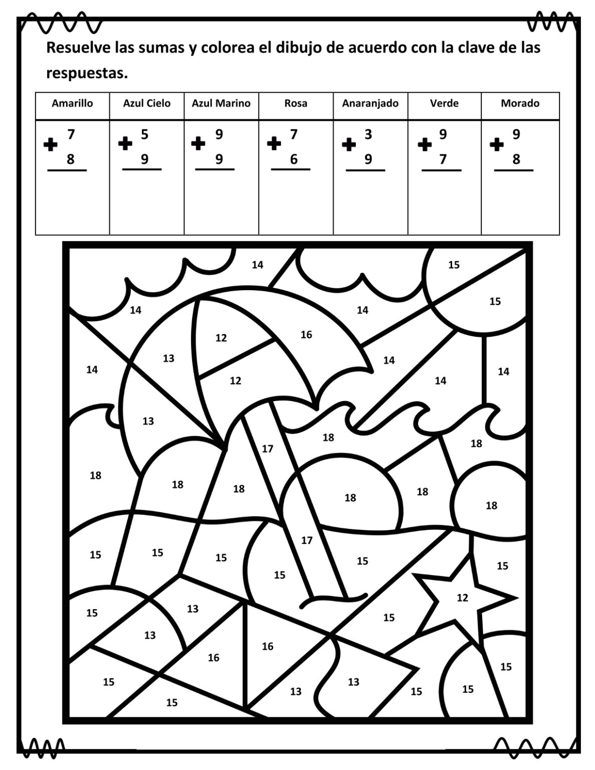 Fichas De Sumas Y Restas Para Colorear Material Educativo Y Material Didáctico 