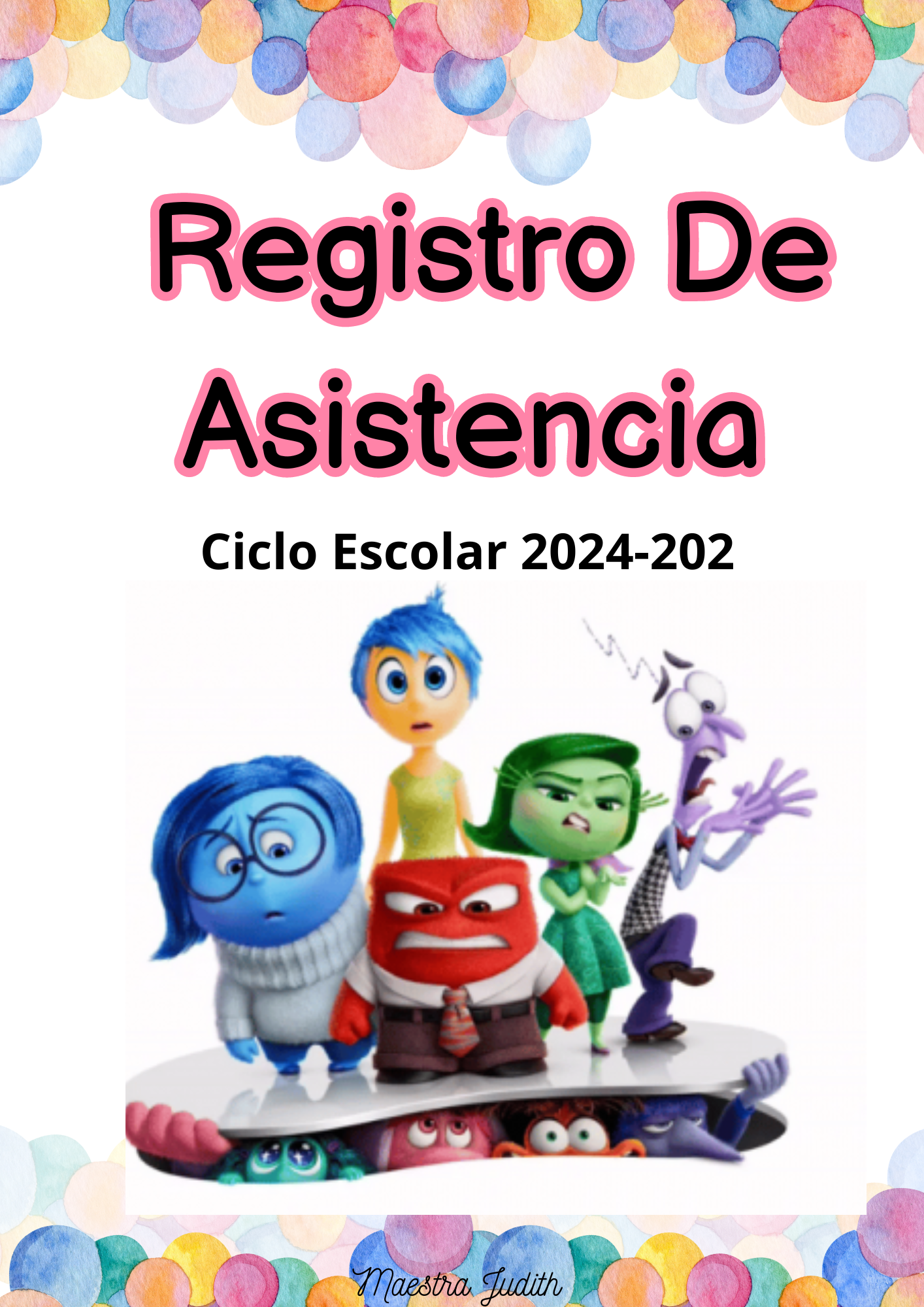 Registro de asistencia intensamente 