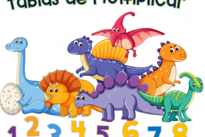 Tablas de multiplicar con dinosaurios